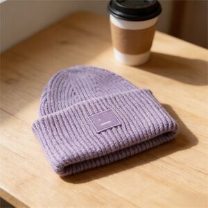 Acne Studios Lavender Ribbed Knit Beanie